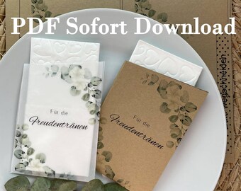 PDF Sofort Download Freudentränen Tasche Hochzeit