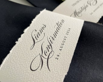 Napkin bands personalized for your wedding