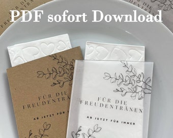 PDF Sofort Download Freudentränen Tasche Hochzeit