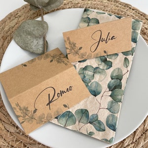 Place cards personalized kraft paper