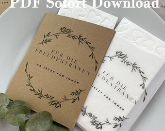 PDF Sofort Download Freudentränen Tasche Hochzeit