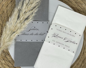 Parchment napkin band for your wedding