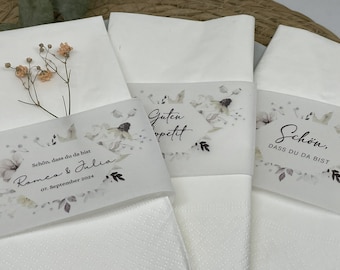 Parchment napkin band for your wedding