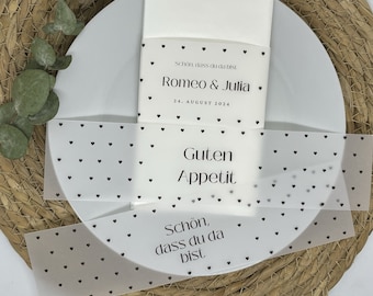 Parchment napkin band for your wedding