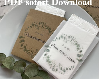 PDF Sofort Download Freudentränen Tasche Hochzeit