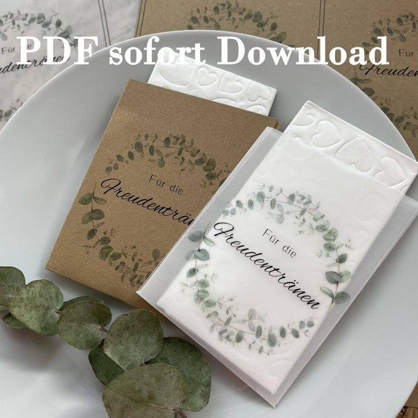 PDF Sofort Download Freudentränen Tasche Hochzeit