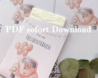 PDF Sofort Download Freudentränen Tasche Hochzeit