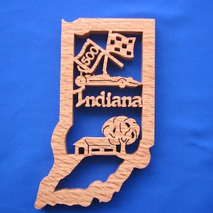State of Indiana Wall Hanging (Oak or Walnut)