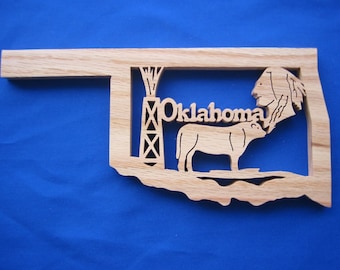 State of Oklahoma Wall Hanging (Oak or Walnut)