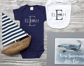 Baby boy coming home outfit nautical newborn baby gift blue | Etsy