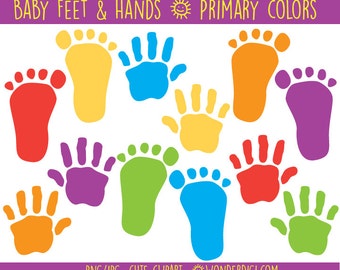 baby clipart baby foot prints and hand prints clipart hands etsy