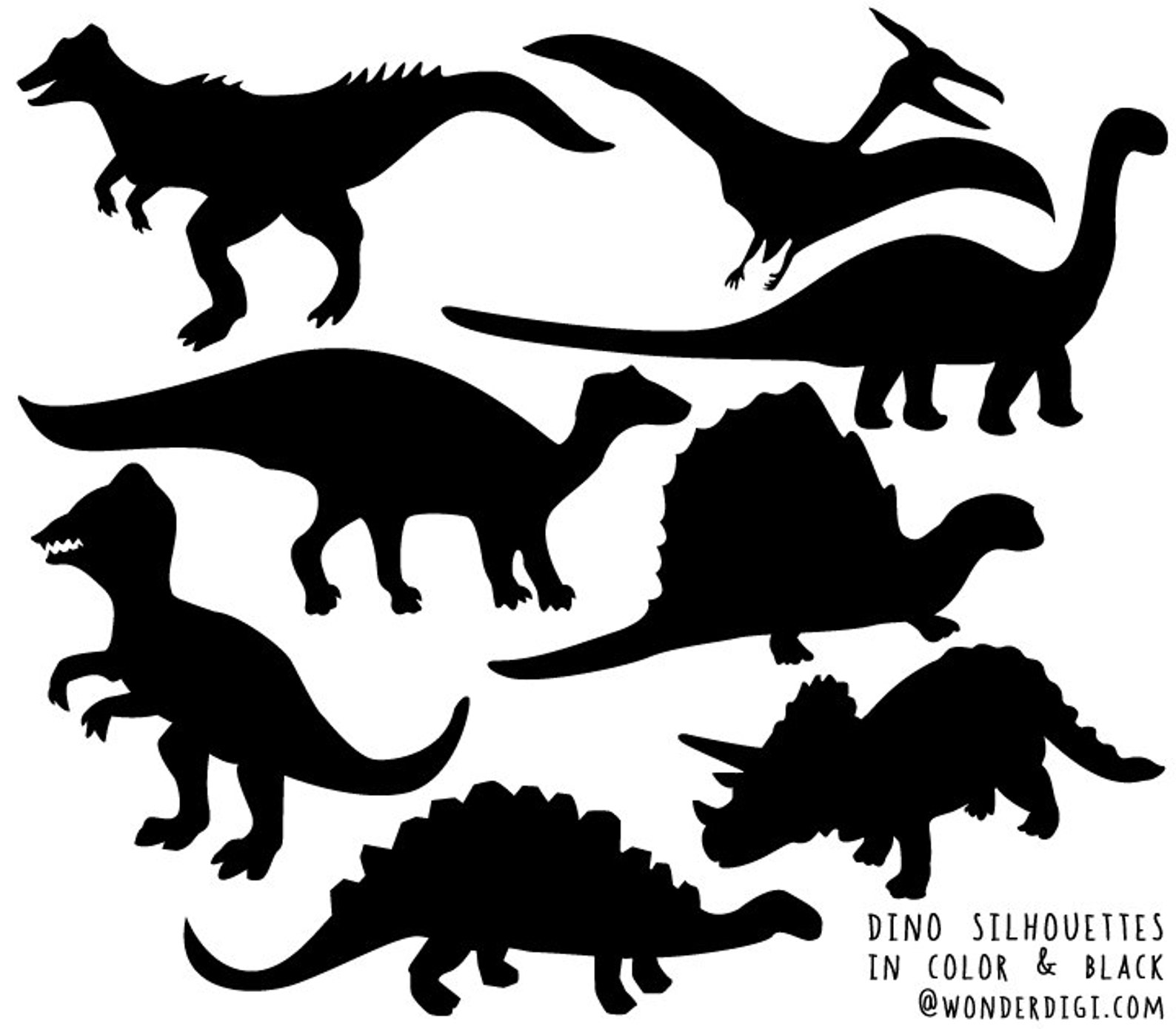 Dinosaurier Clipart Dinosaurier Silhouette ClipArt Dino | Etsy