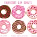 Valentine Clip Art - Valentine's Donuts -Donut Clip Art