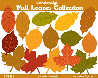 Fall Leaves clip art - Woodland Clip art - Leaves Collection Clip Art Digital scrapbooking