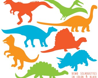 Dinosaur Clipart - Dinosaurs Silhouette Clip art - Dino Clipart - Silhouette