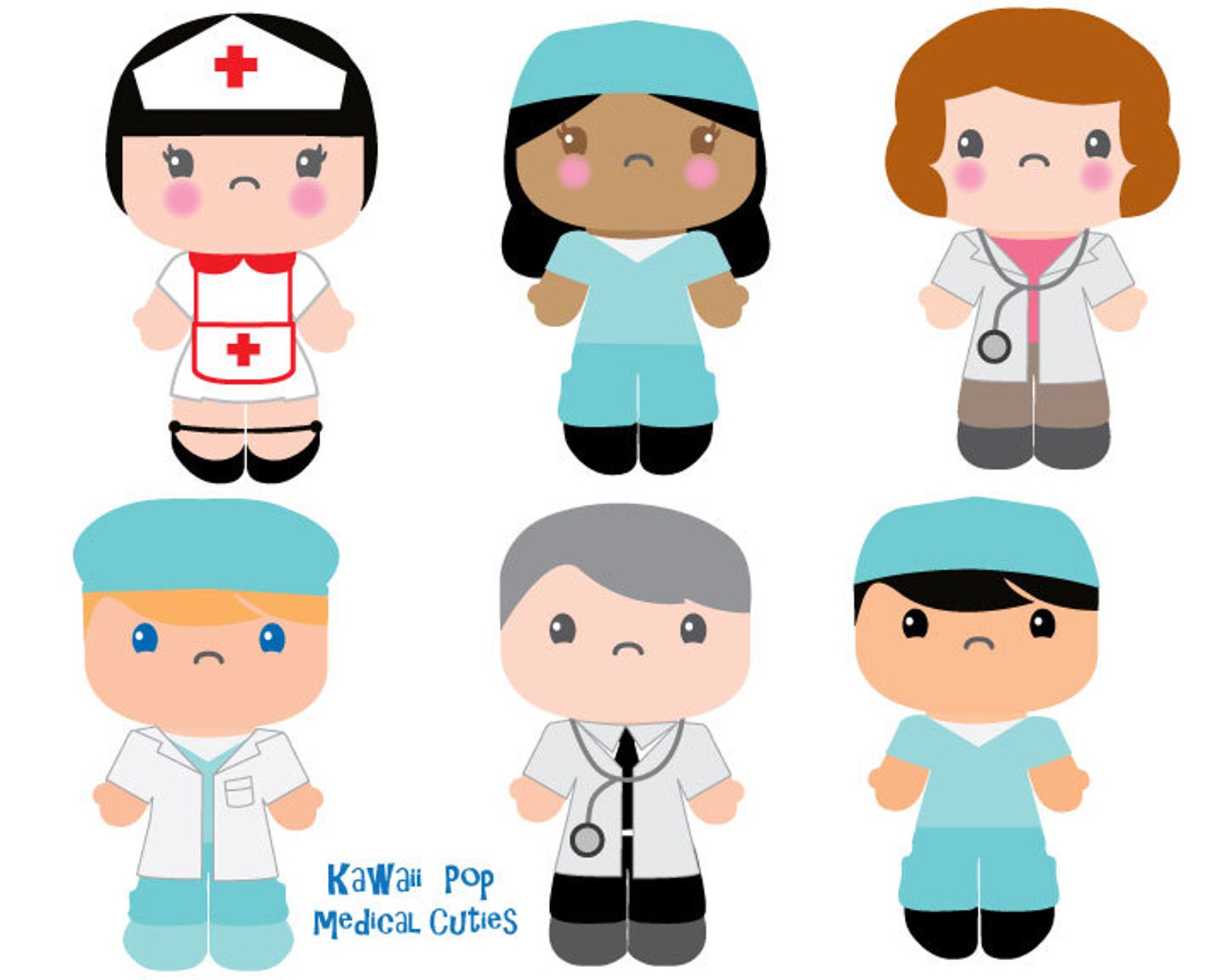 Cute Kids Clipart Kawaii Clip art Nurse Doctor clipart image 0.