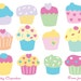 Cupcake Clip Art- Cute Cupcakes Clipart