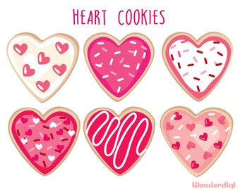 Valentines Day Clipart - Heart Cookie Clip Art  - Cookies Clipart - INSTANT DOWNLOAD