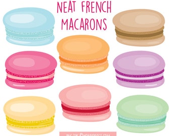 Clipart -Macaroons Clip Art - Dessert Party - Food Clipart