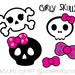 Skulls Clipart Girlie Skulls clip art - Kids party clipart - Halloween Clipart - Girly Clipart -DIY printable