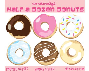 Donuts Clip Art - Desserts Clipart - Donut Clip art - INSTANT DOWNLOAD