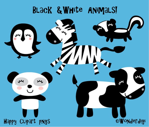 Animal Clipart Zoo Animals Cute Animal Characters Clip Art Etsy