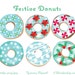 Donuts Clip Art - Christmas Donuts Clipart -Winter Donut Clip Art - Christmas Clipart