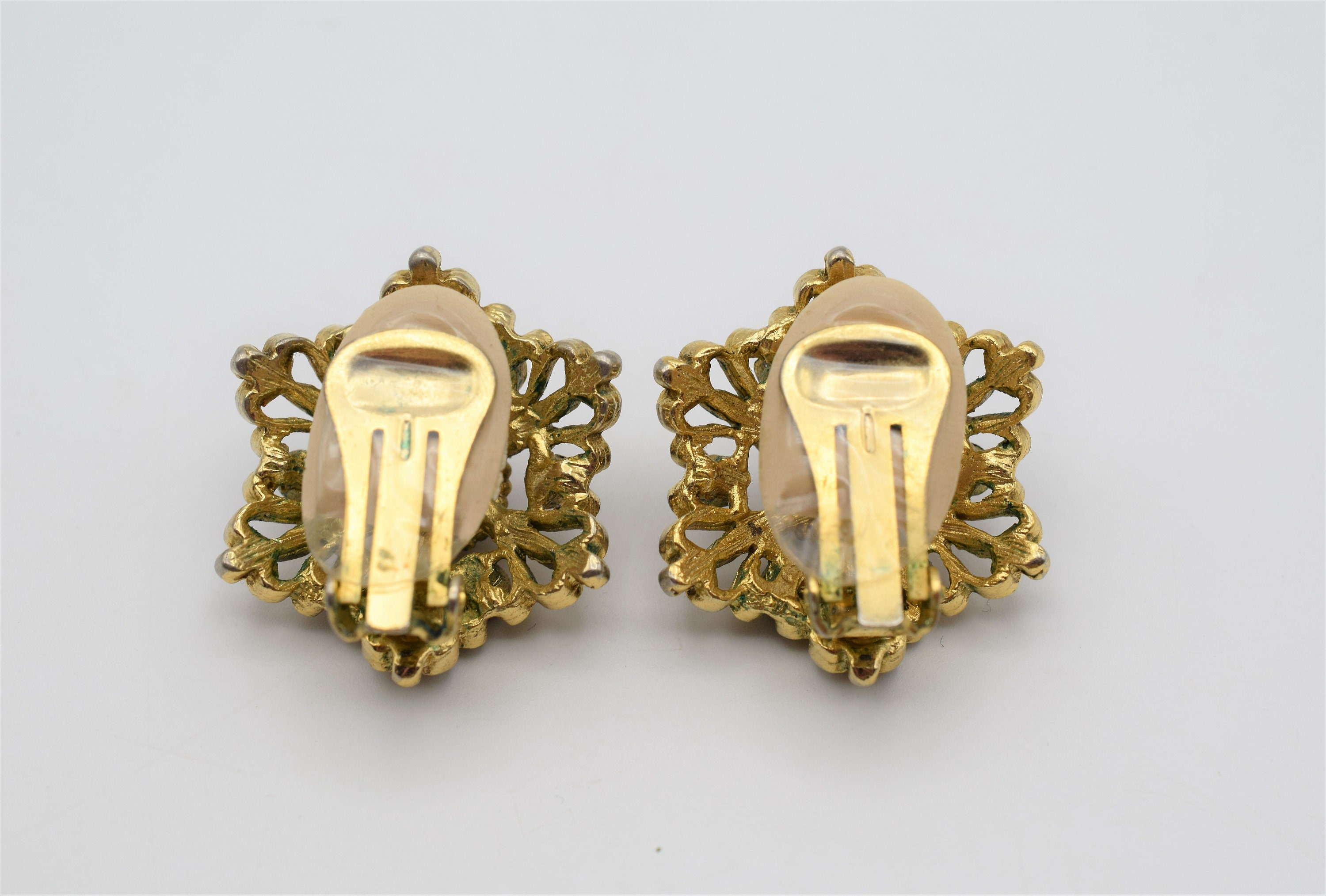 Vintage Signed ORENA PARIS Clip-on Earrings Gold-tone Metal & | Etsy