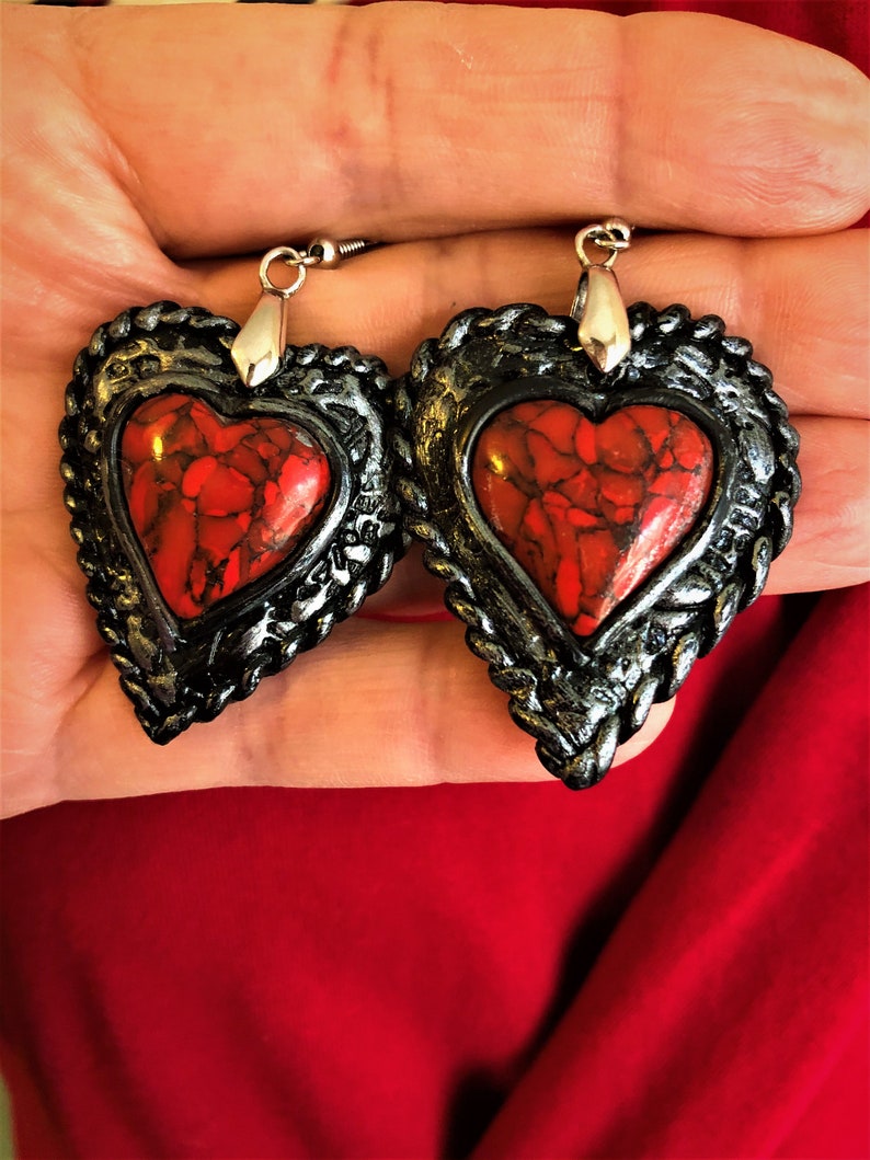 extraordinary jewelry Dangle Earrings Wearable Art Jewelry Drop earrings Art Jewelry quality jewelry Heart Shaped Earrings