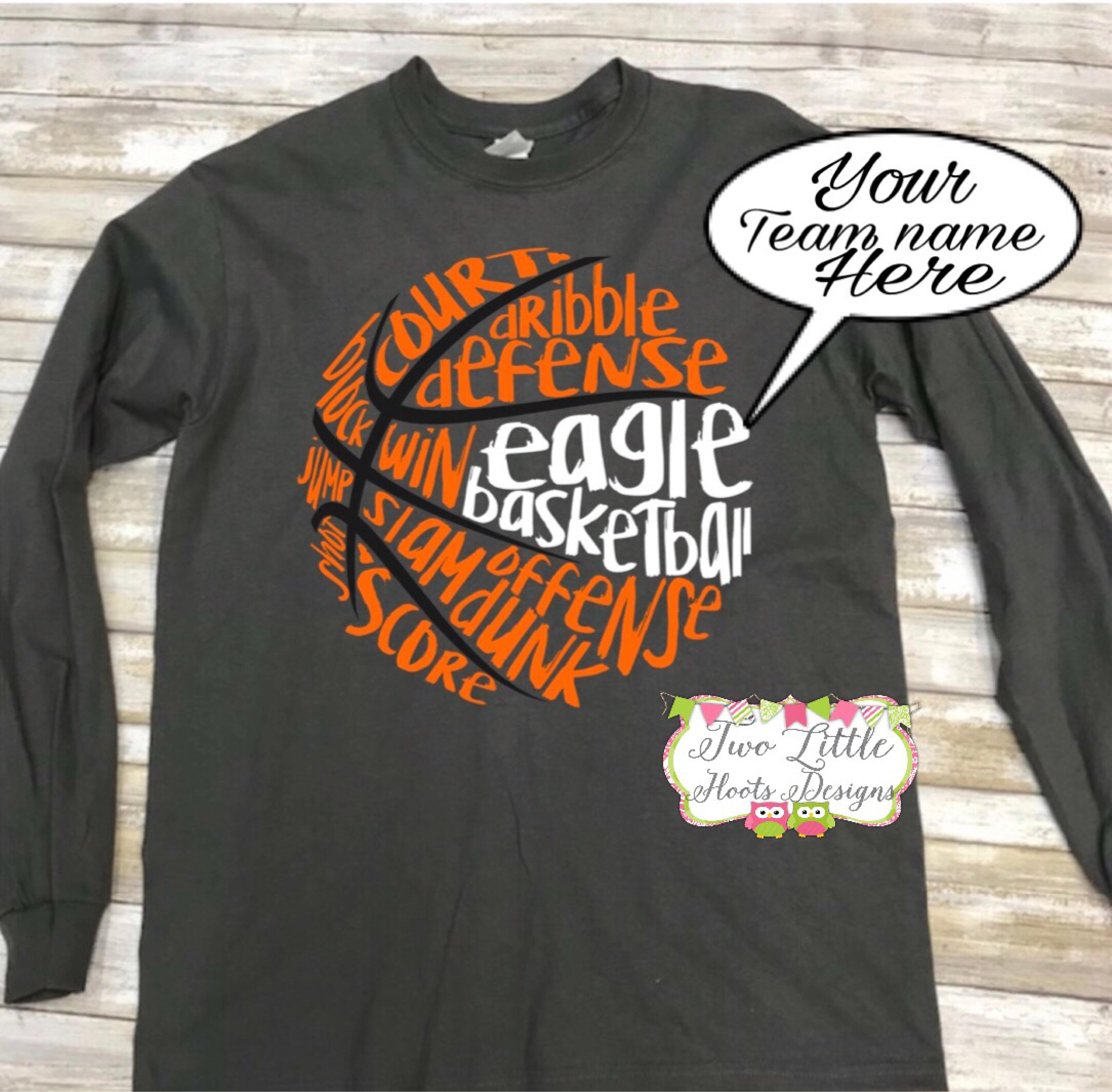 Basketball Personalized Long Sleeve Tee Basketball Team Name Etsy