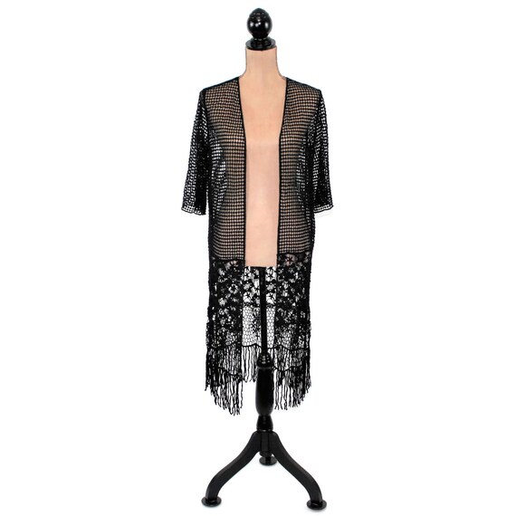 long lace duster cardigan