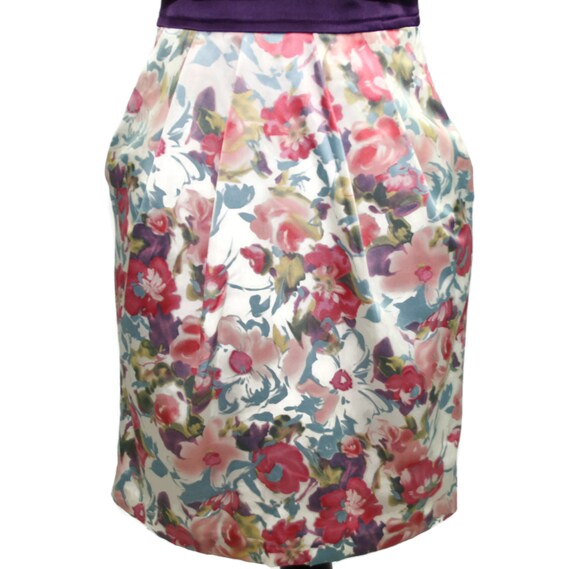 90s Spaghetti Strap Mini Dress XS, Floral Summer … - image 4