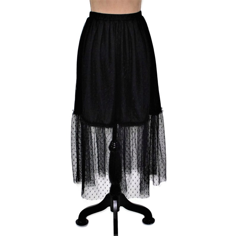Black Tulle Skirt Extender Slip Romantic Gothic Boho Goth | Etsy