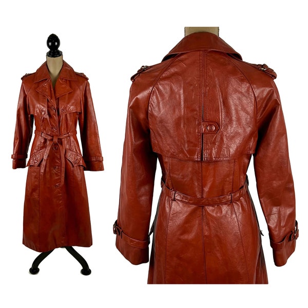 Leather Trench Coat - Etsy