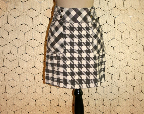 Corduroy Skirt Women Small Mini Skirt Plaid Check High Waist | Etsy