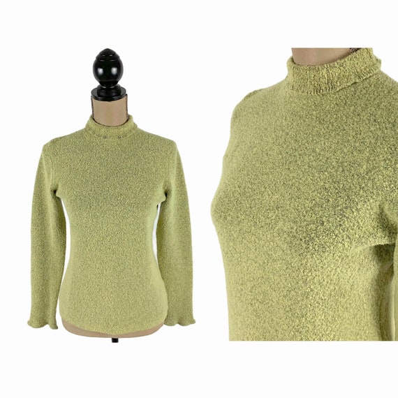 Lime green mock turtleneck store