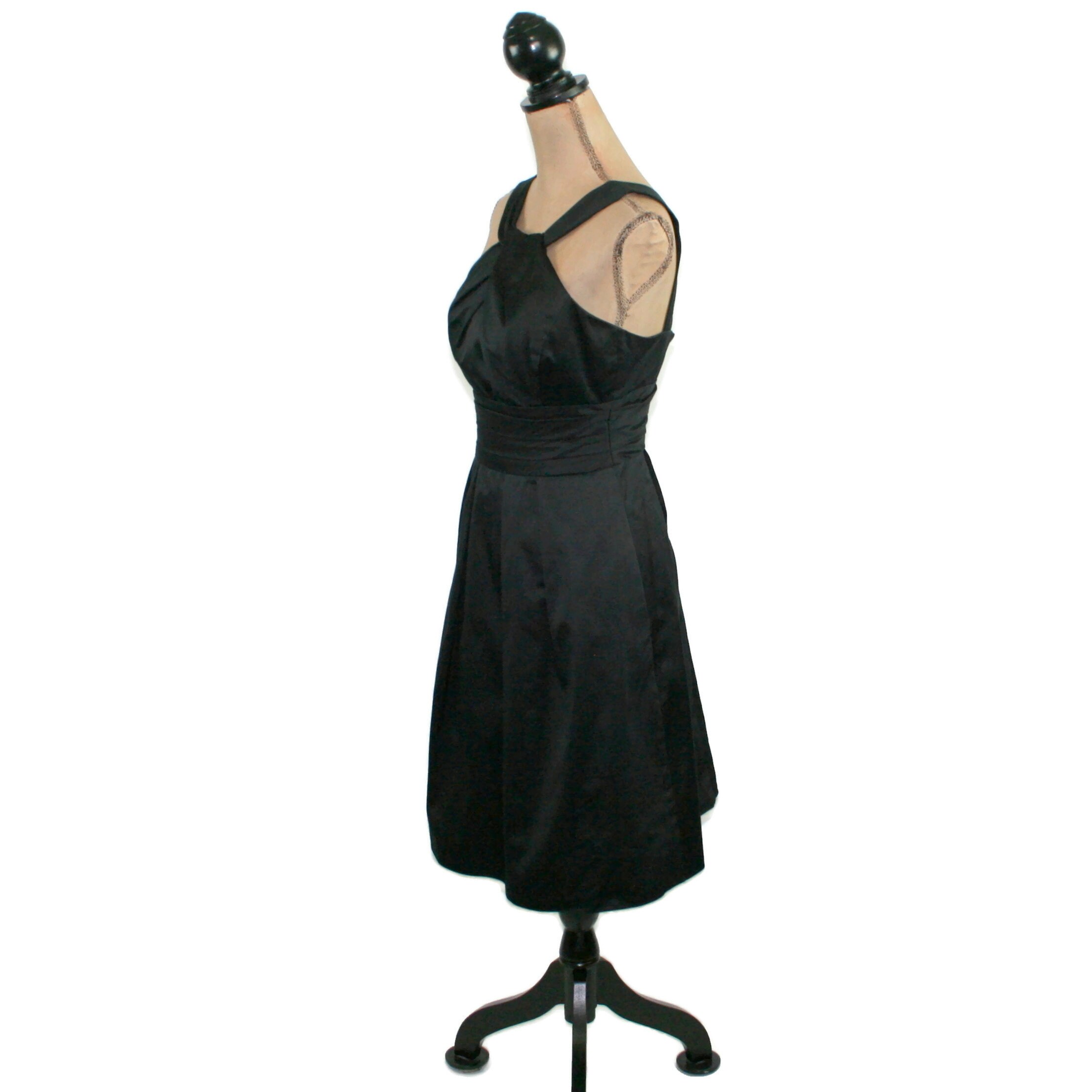 Short Formal Black Dress XS Fit & Flare Cotton Midi Dress Etsy