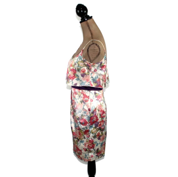 90s Spaghetti Strap Mini Dress XS, Floral Summer … - image 6