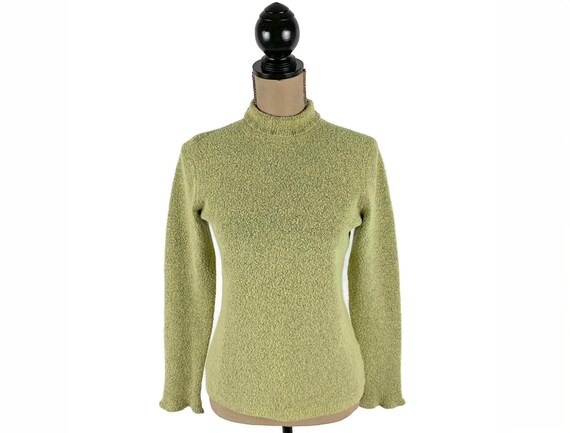 lime green mock turtleneck