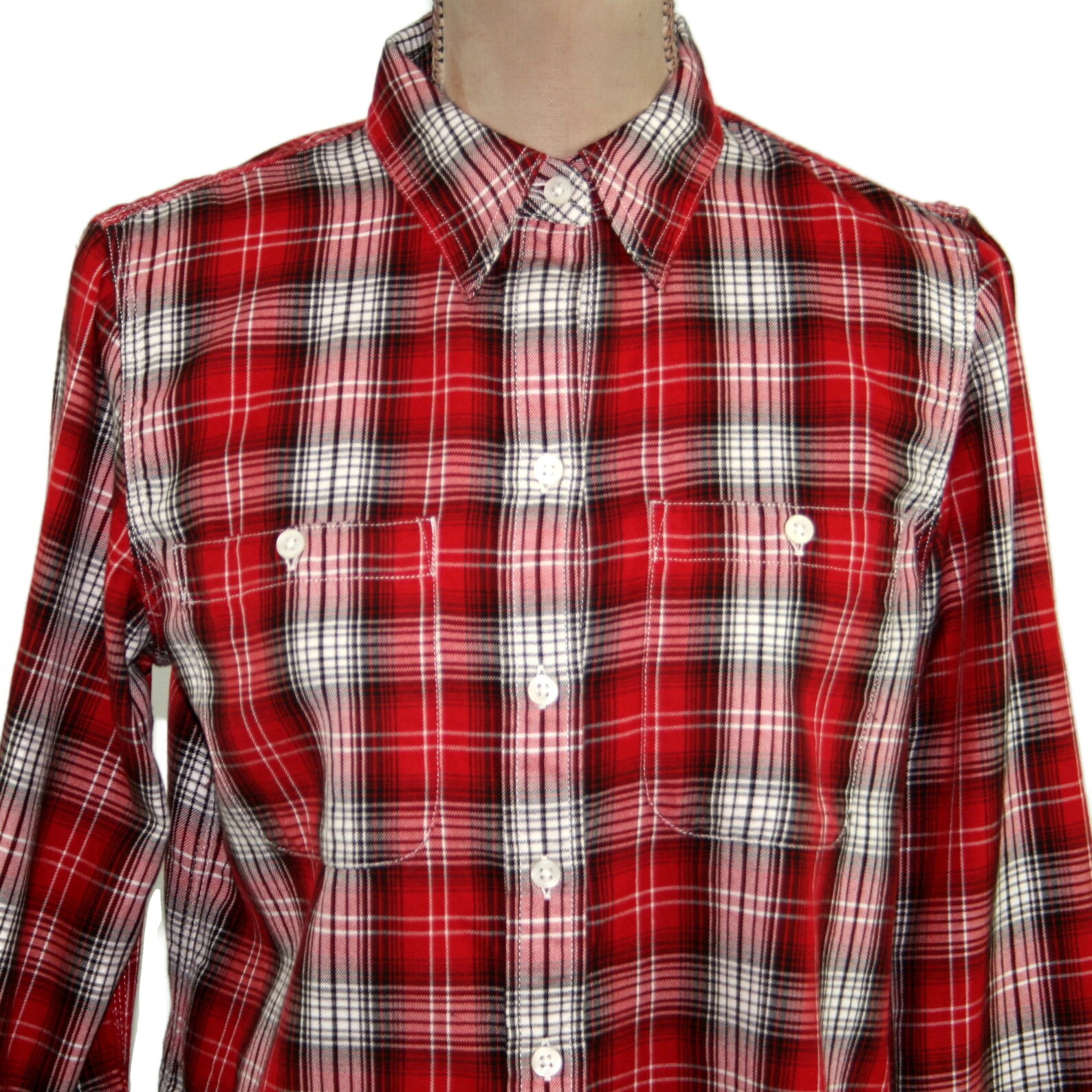 Ralph Lauren Plaid Shirt Women Small Casual Cotton Long Etsy