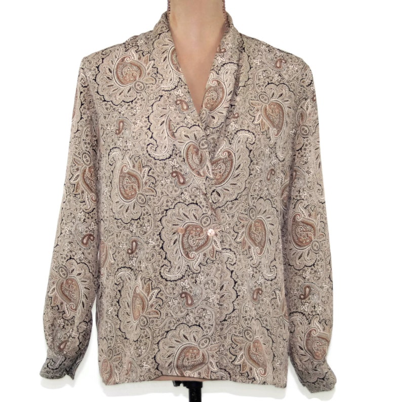Vintage Slinky Double Breasted Shawl Collar Blouse main image 0
