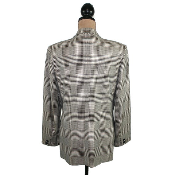 L 90s Black and White Houndstooth Blazer Large, P… - image 6