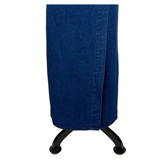 M 90 Long Denim Wrap Skirt Medium, Pencil Maxi Je… - image 3