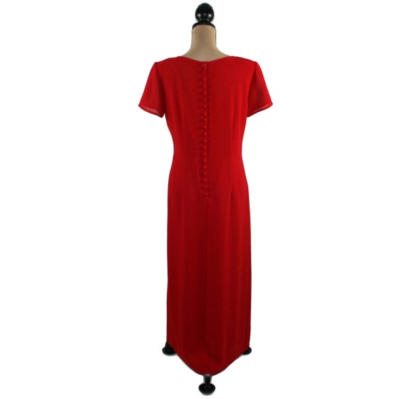 M 90s Modest Evening Dress Medium, Elegant Maxi R… - image 5