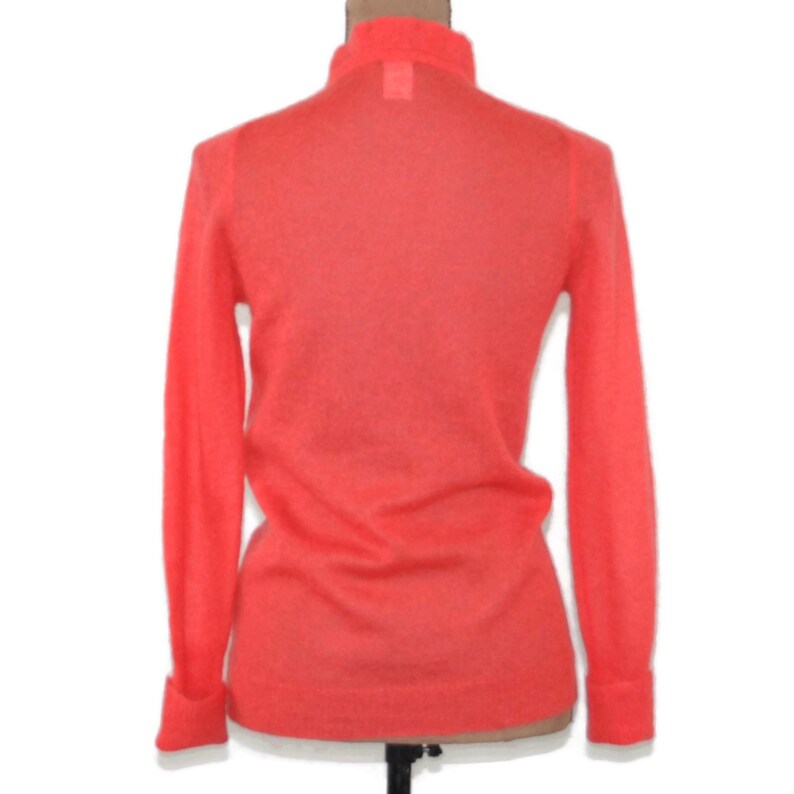 Mohair Wool Knit Cardigan Women XS Small Coral Sweater Button Up Lightweight Cardigan Boho Romantic J Crew