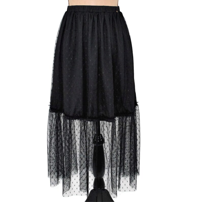 Black Tulle Skirt Extender Slip Romantic Gothic Boho Goth Etsy