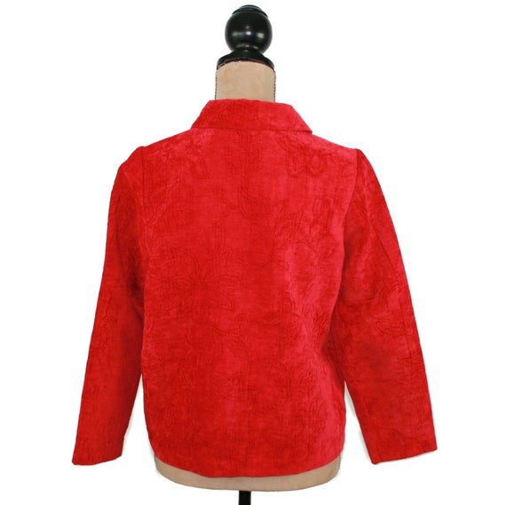 90s Y2K Red Jacket Petite Small, Boxy Loose Fit C… - image 6