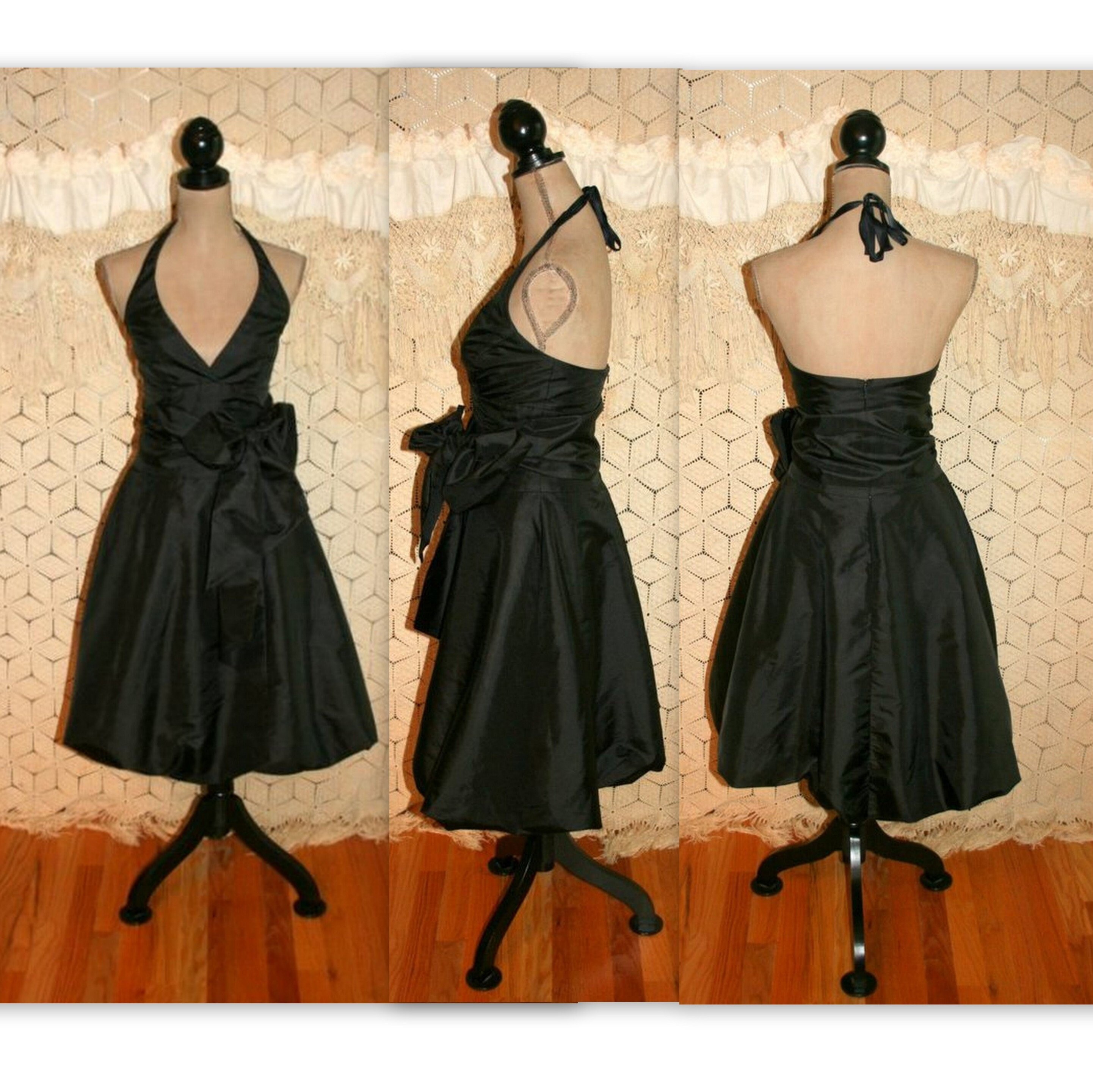 womens black halter dress