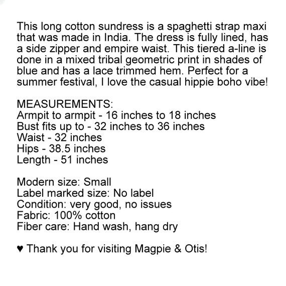 S 90s Y2K Long Cotton Tiered Maxi Dress, Boho Spa… - image 8