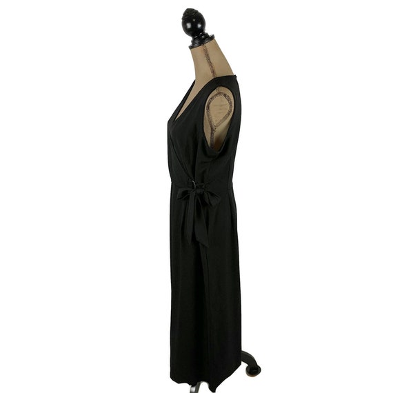 L 90s Y2K Sleeveless Black Wide Leg Jumpsuit with… - image 8